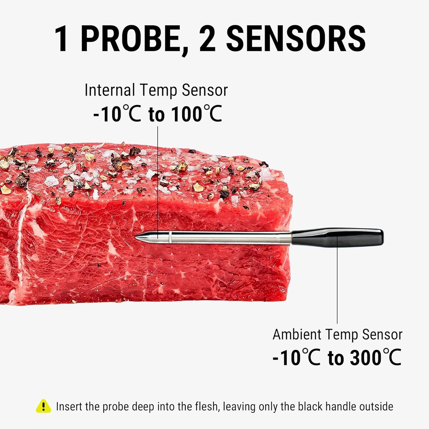 Kabelloses Fleischthermometer TempSpike Plus mit Bluetooth-App, Orange-180M-Dünne Sonde