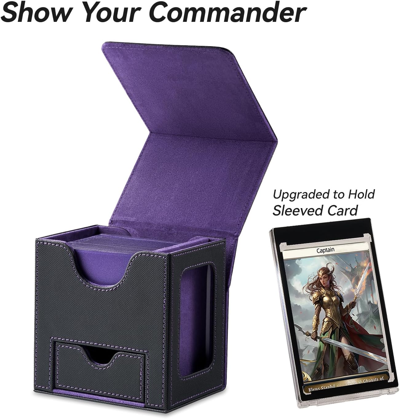 Commander Deck Box mit Würfelablage, 2. Eclipse (Schwarz/Lila)