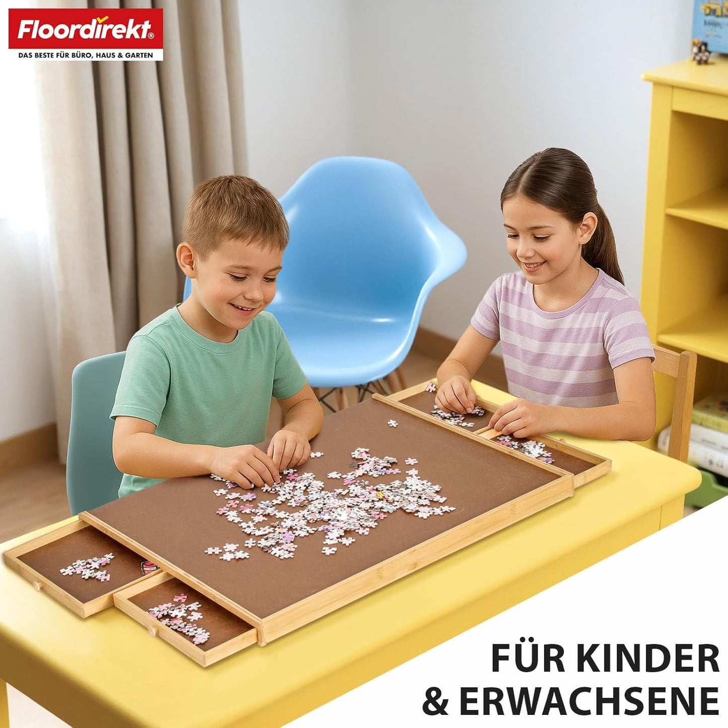 Yukon Puzzletisch mit Schubladen, 1000 Teile, 76 x 57 cm