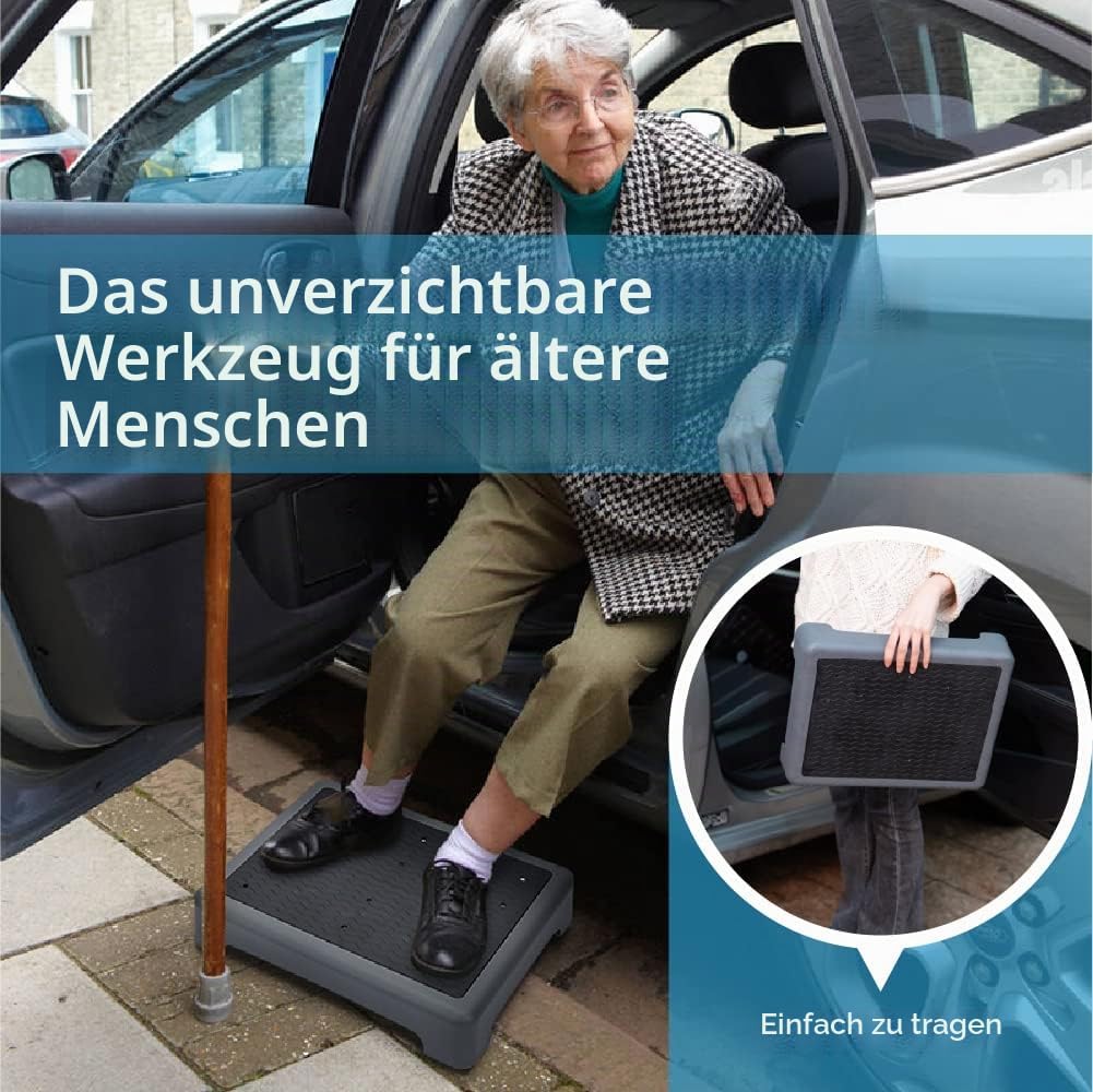 Rutschfester Ein-Stufen-Hocker, Grey, Black