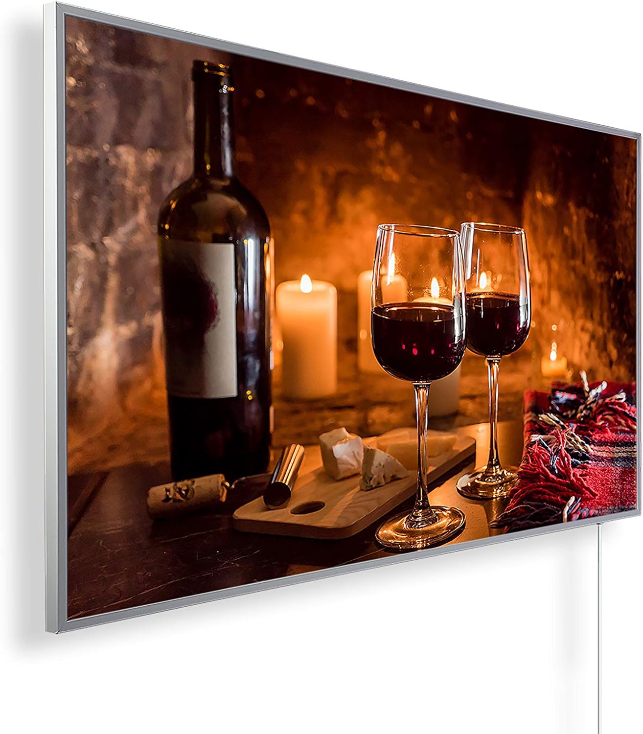 Infrarotheizung mit Bildmotiv Wein & Käse, 1200 W A170. Wein & Käse