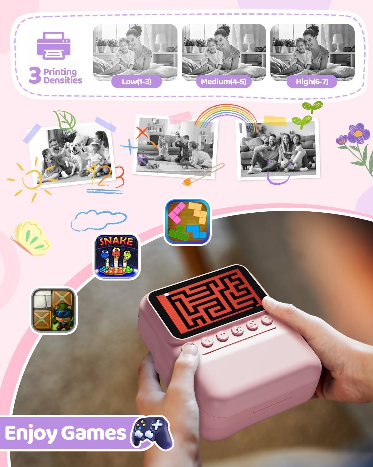 Sofortbildkamera Kinder, Rosa