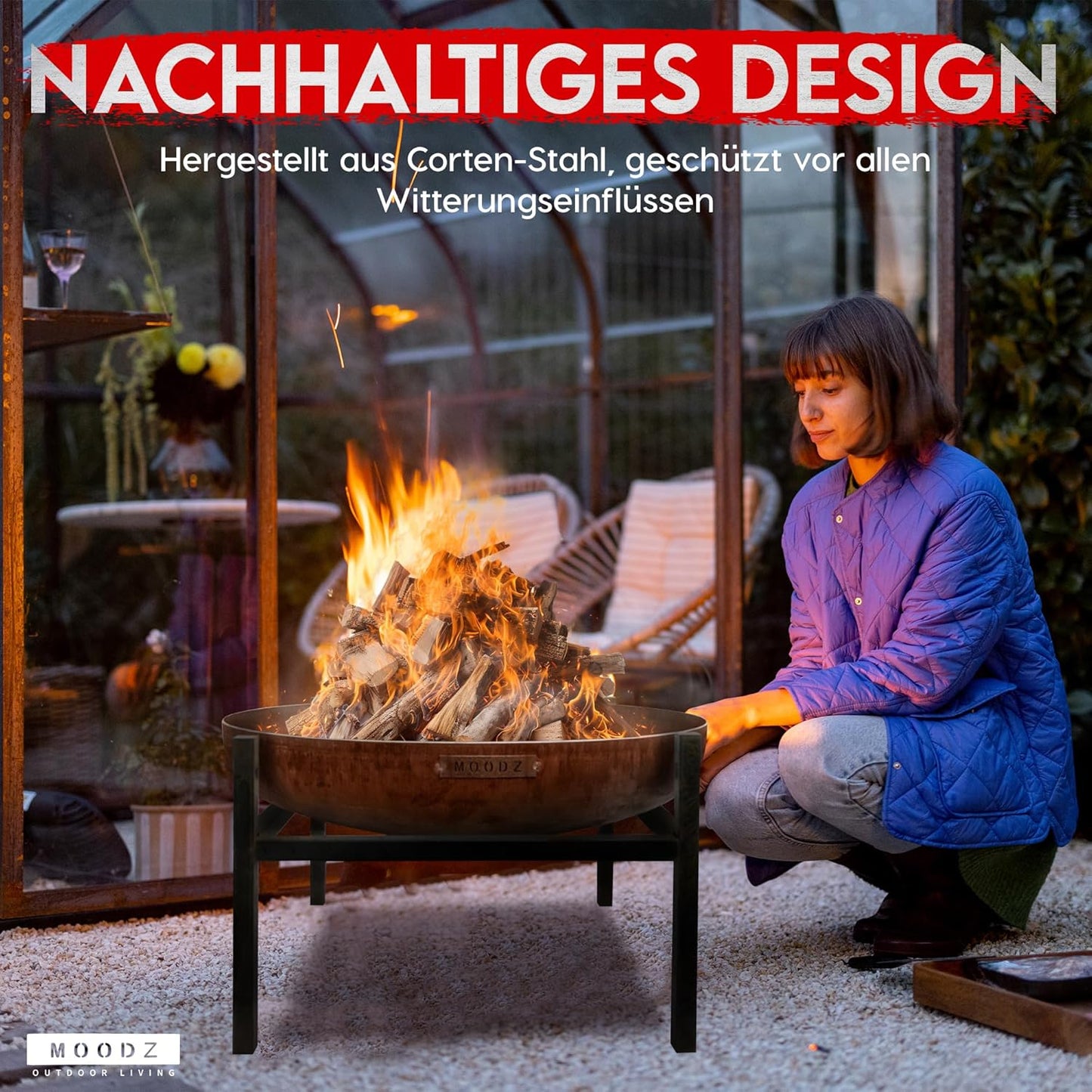 Feuerschale aus Cortenstahl, Ø60 cm