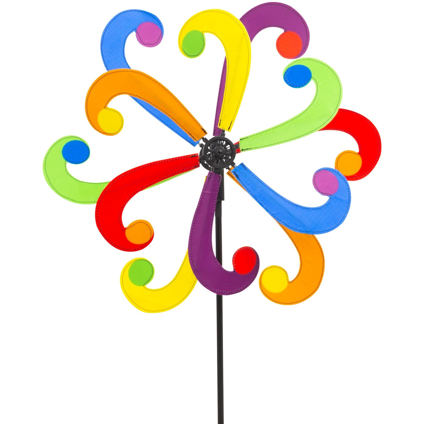 Windspiel Deko Windmühle mit Standstab, Rainbow Blade