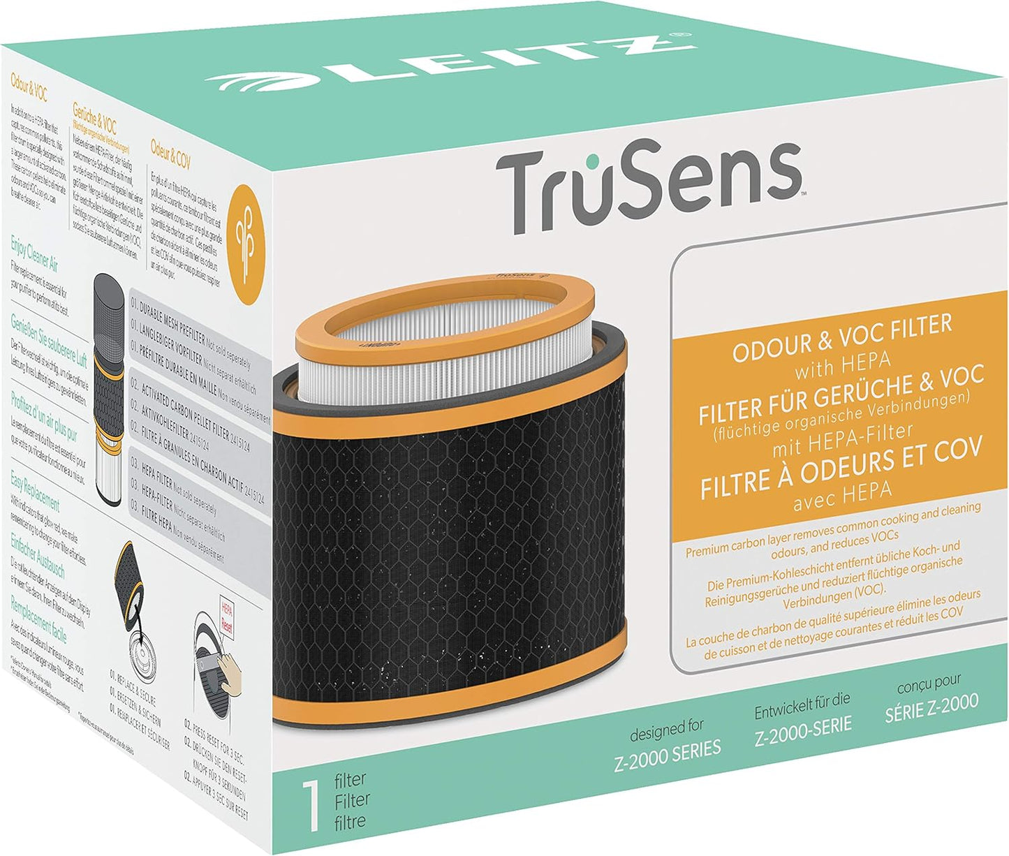 3-in-1 HEPA-Filter für TruSens 2415125, Z-3500H und Z-3000 bis 70 m² Geruch HEPA-Filter