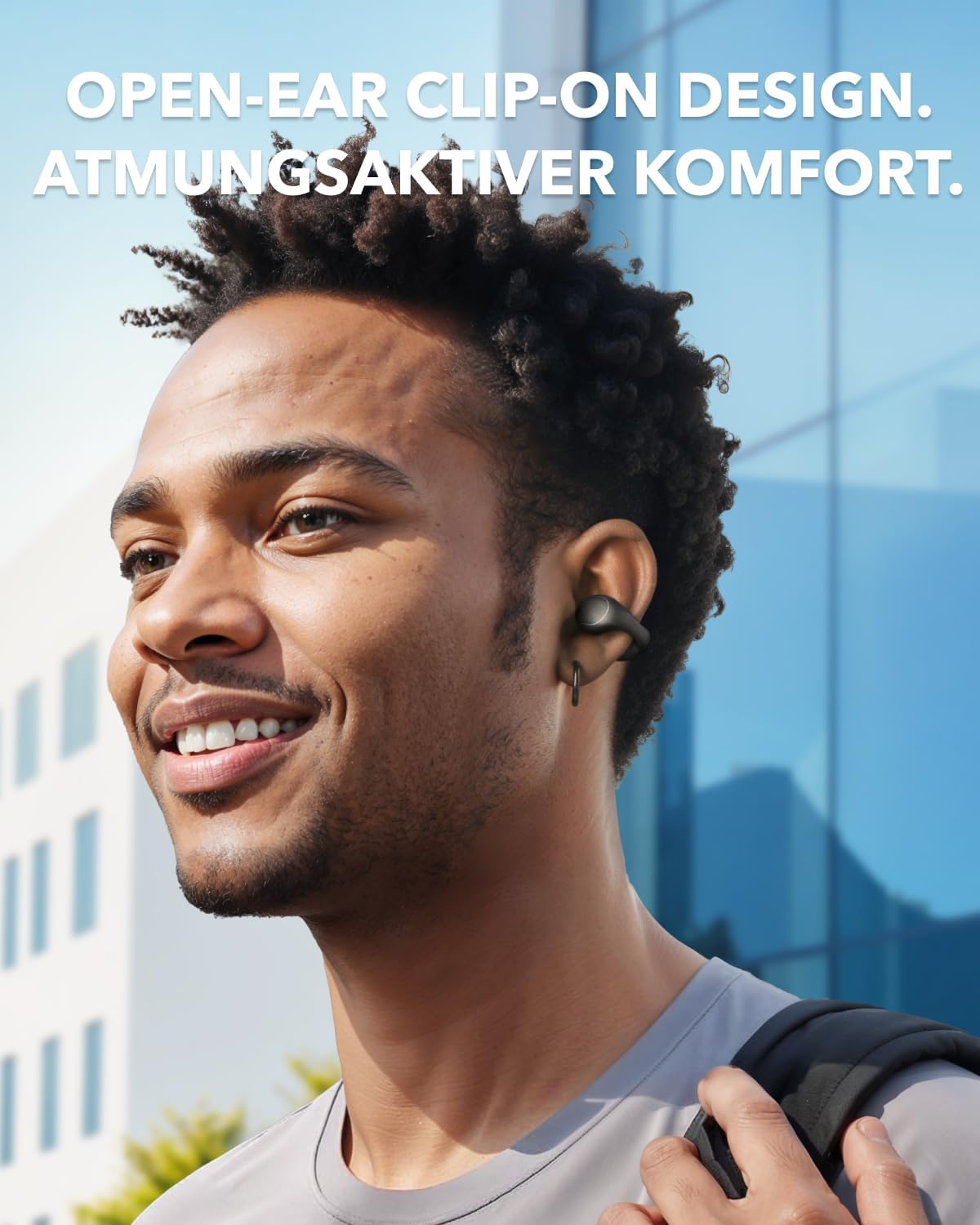 C40i Open-Ear Earbuds mit Clip-On Design, Graphitgrau
