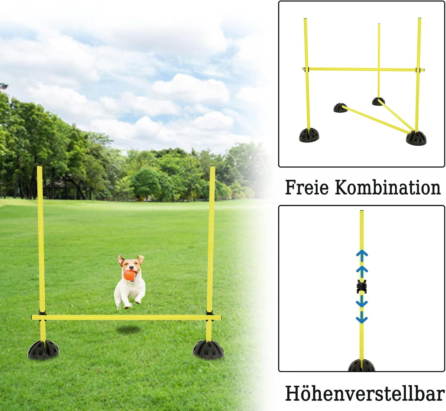 Agility Trainingsset für Hürden- und Sprungparcours, Gelb