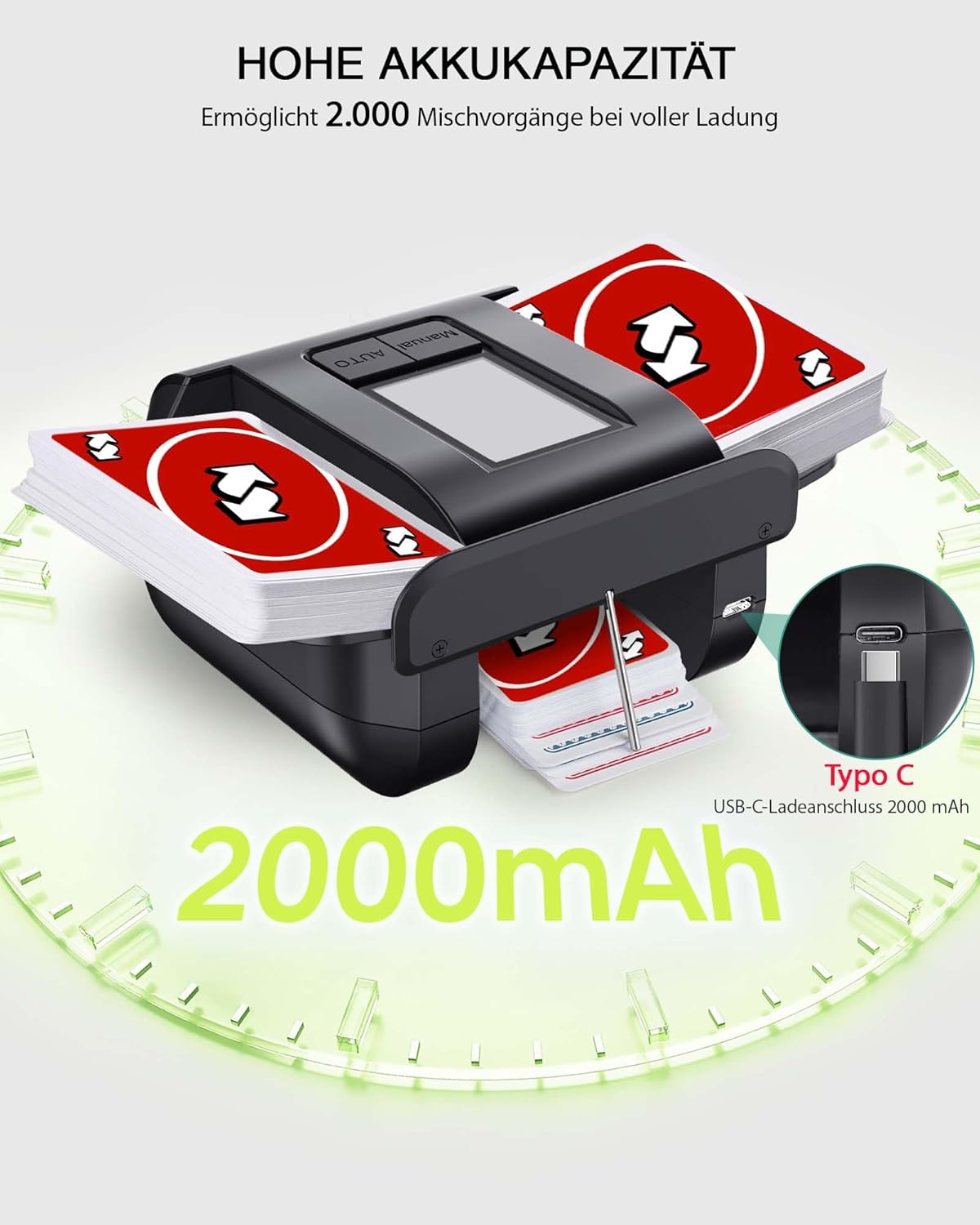 Elektrische Kartenmischmaschine, Schwarz