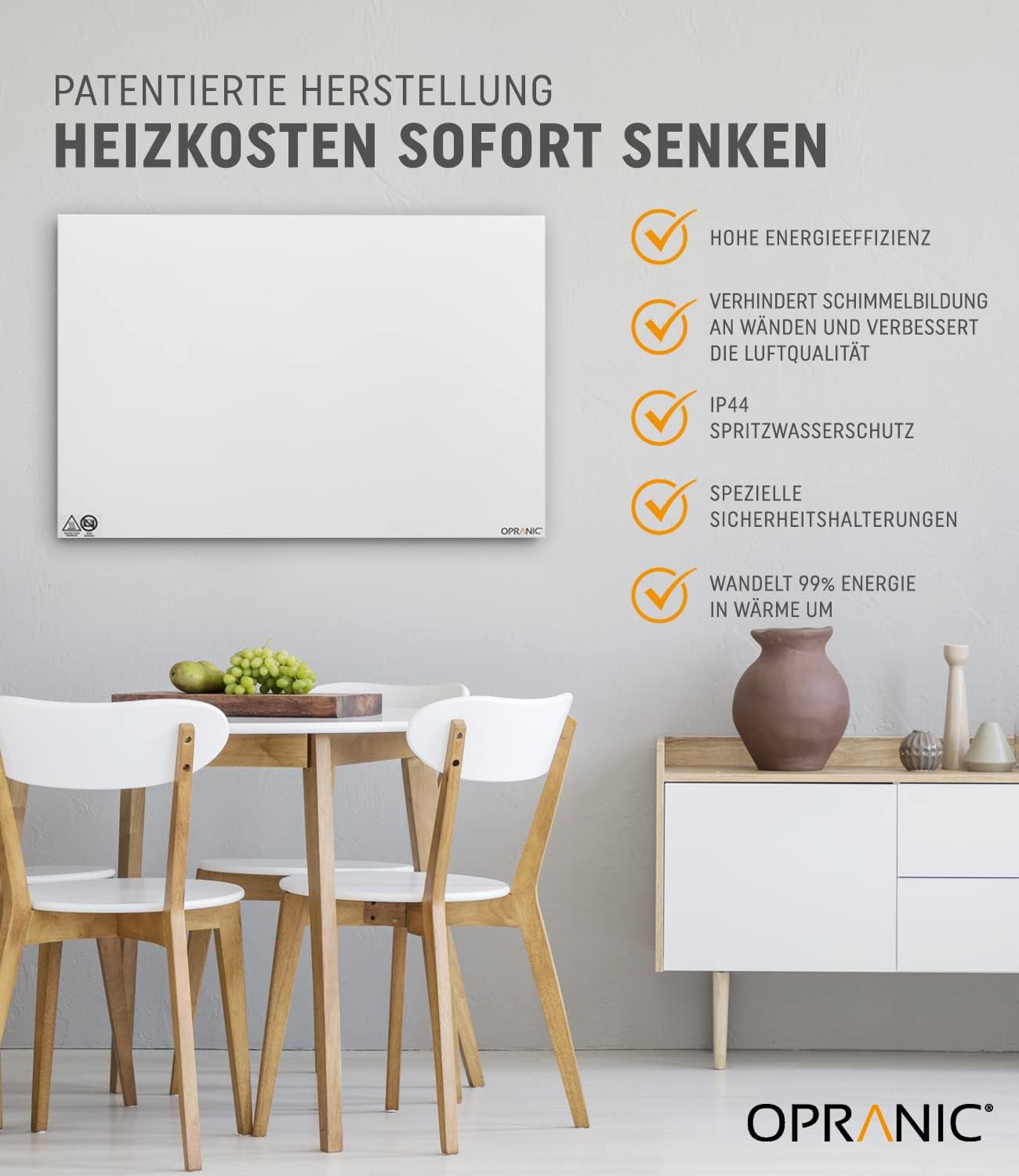 P5 Premium Infrarotheizung, 300 Watt mit Standfüße