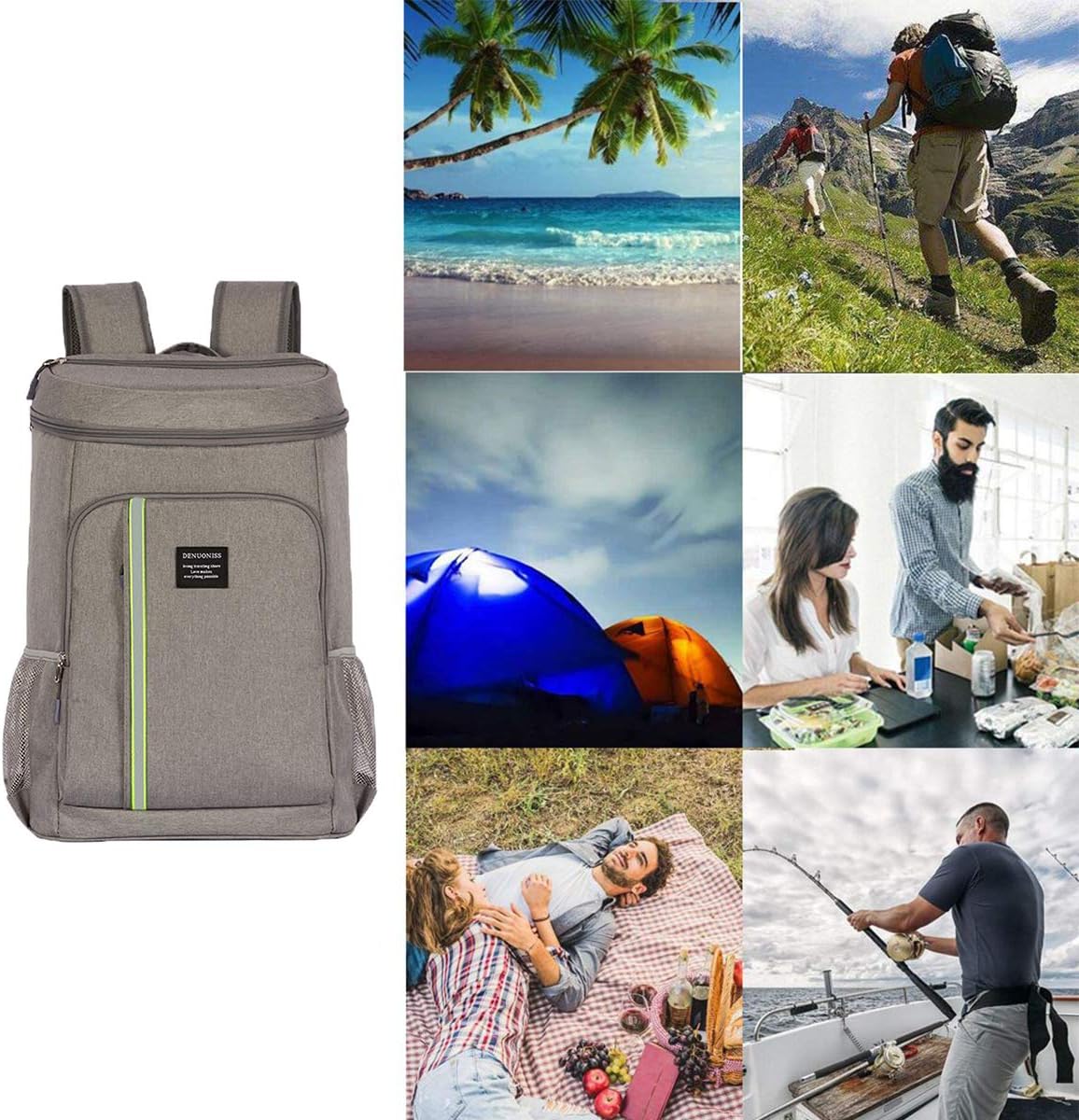 Wasserdichter Kühlrucksack für Outdoor-Aktivitäten, Grau