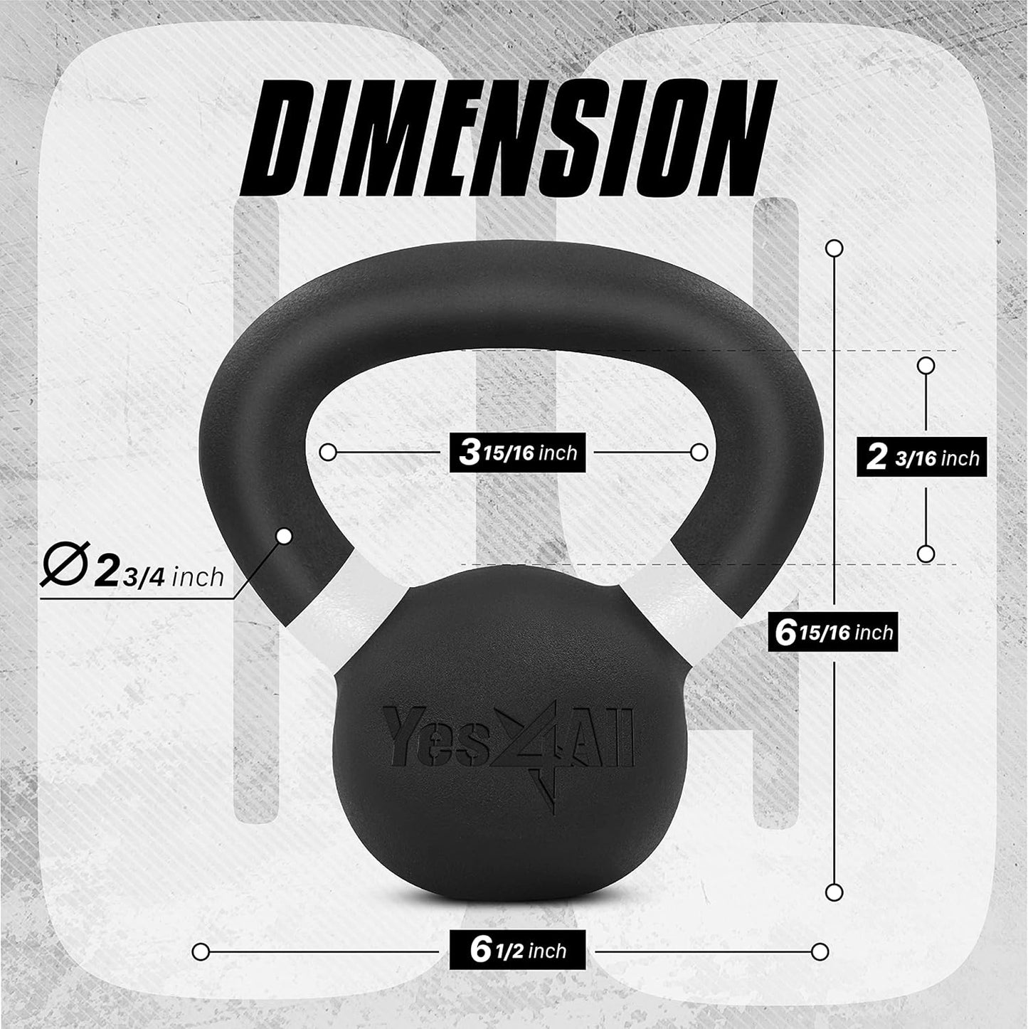 Powdercoat Kettlebell, A. 4kg