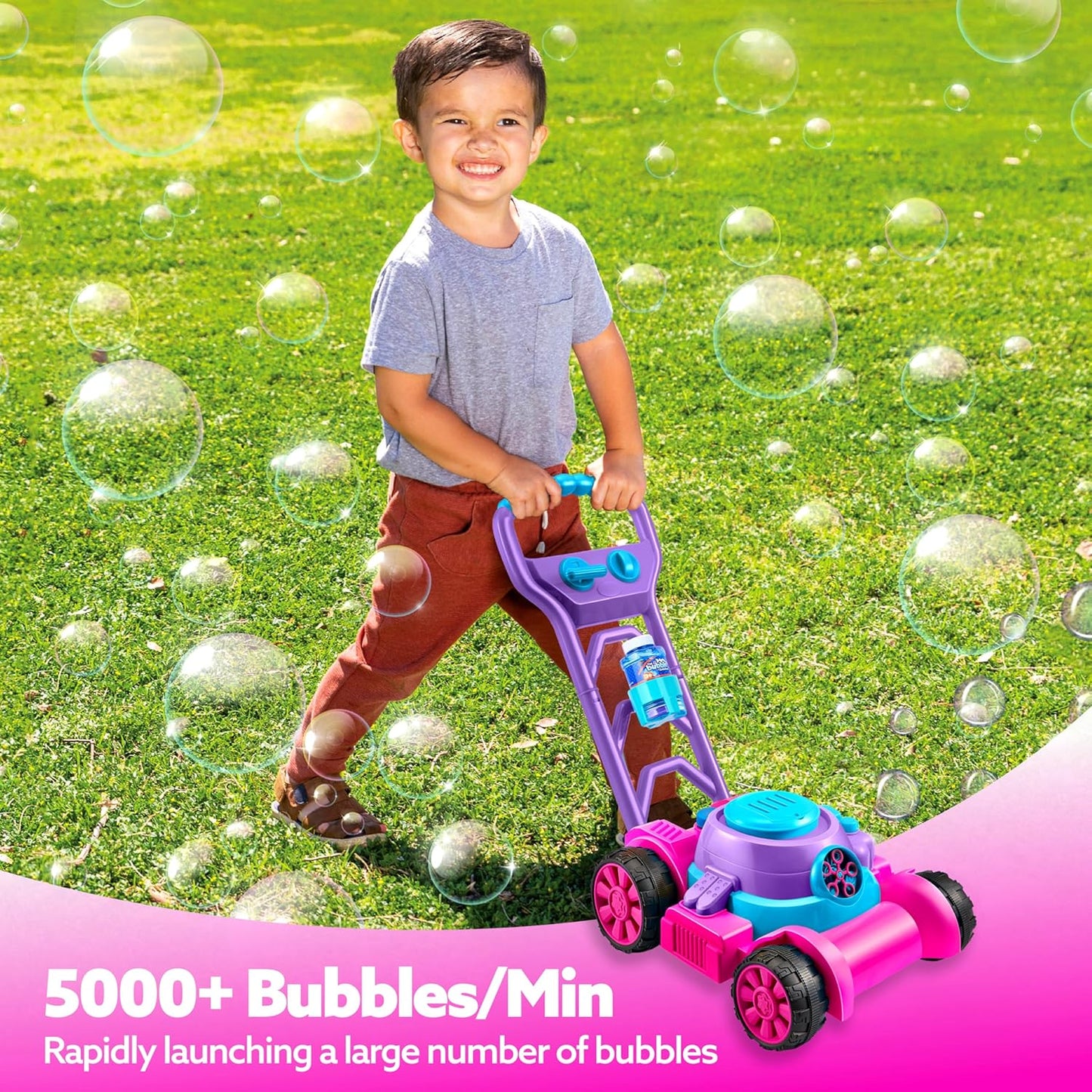 Seifenblasenmaschine für Kinder Outdoor-Spielzeug, Rosa