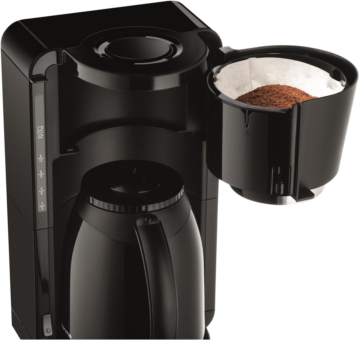 Adagio Milano CT3808 Filterkaffeemaschine mit Thermoskanne, Schwarz, Single