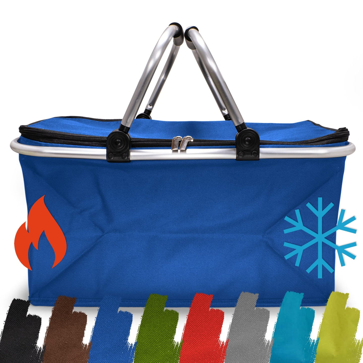 Faltbarer Isolier-Einkaufskorb, Thermo - 1x Pack Blau