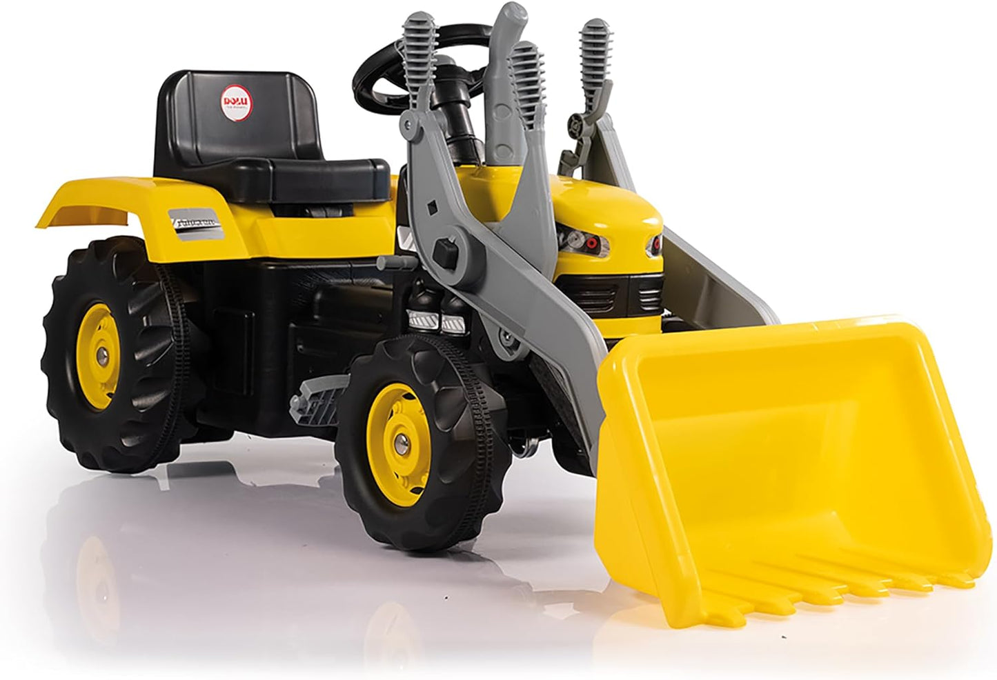 Pedaltraktor mit Bagger, Gelb mit Bagger