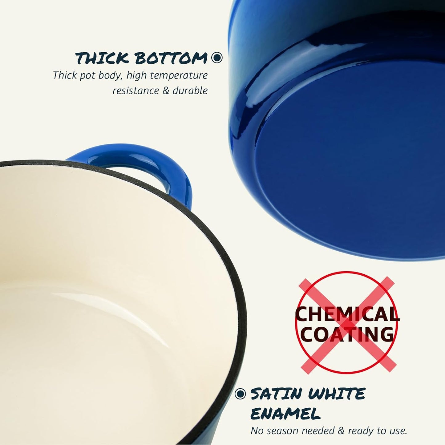 Schmortopf mit Deckel, 24cm-4.3L Blau