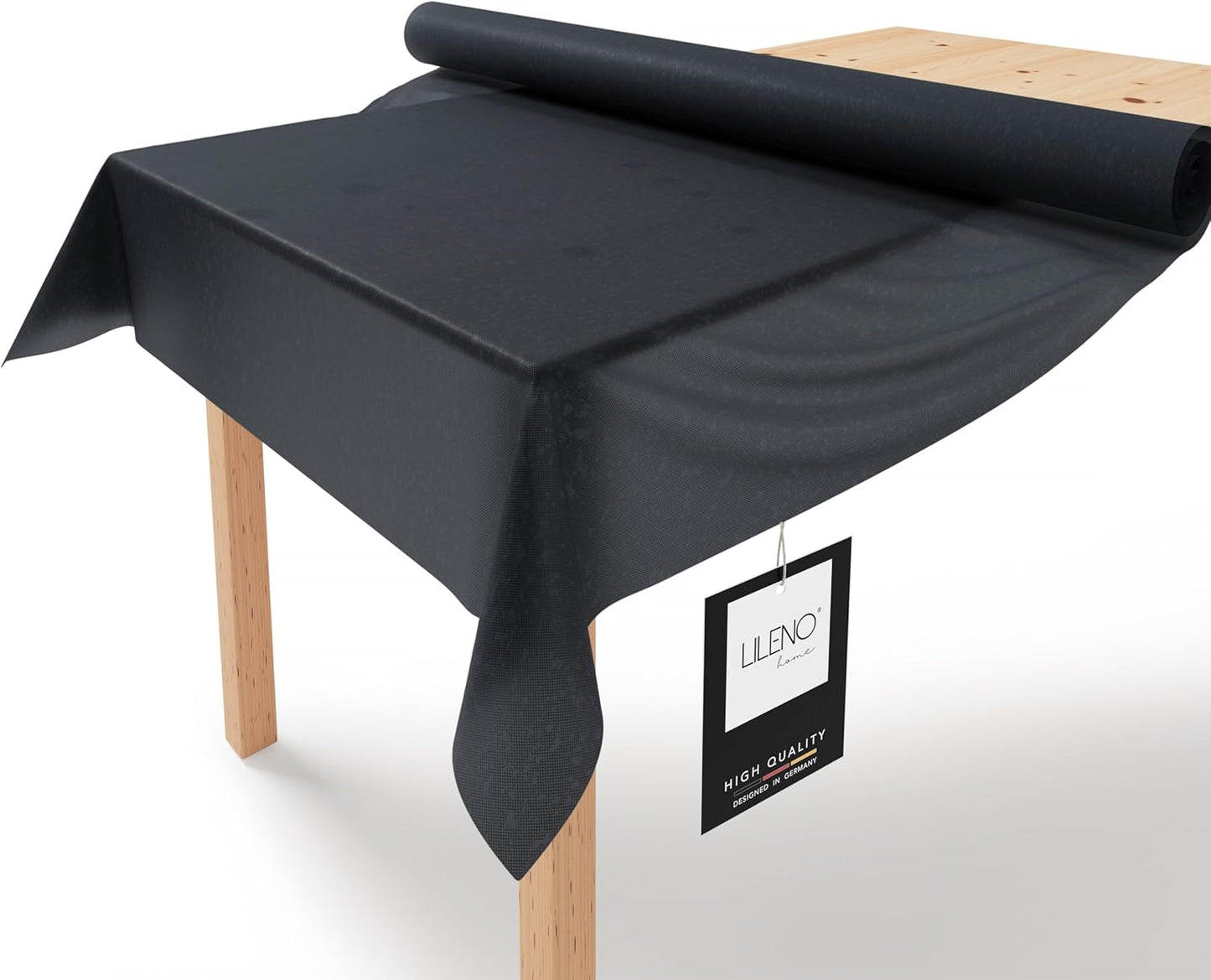 Abwaschbare Tischdeckenrolle, 2500 x 110 cm (Rechteckig) Schwarz