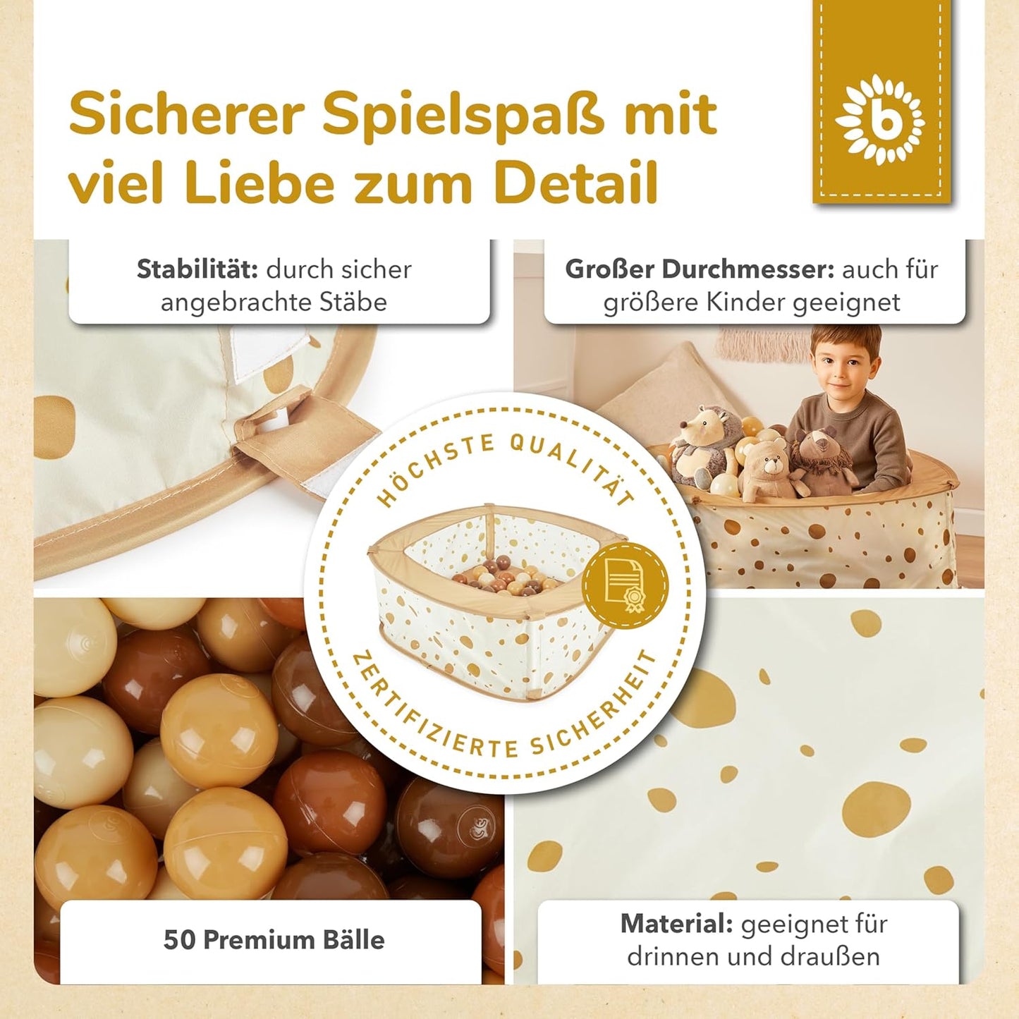 Pop up Bällebad Dots mit 50 Bällen, Bällebad mit 50 Bällen