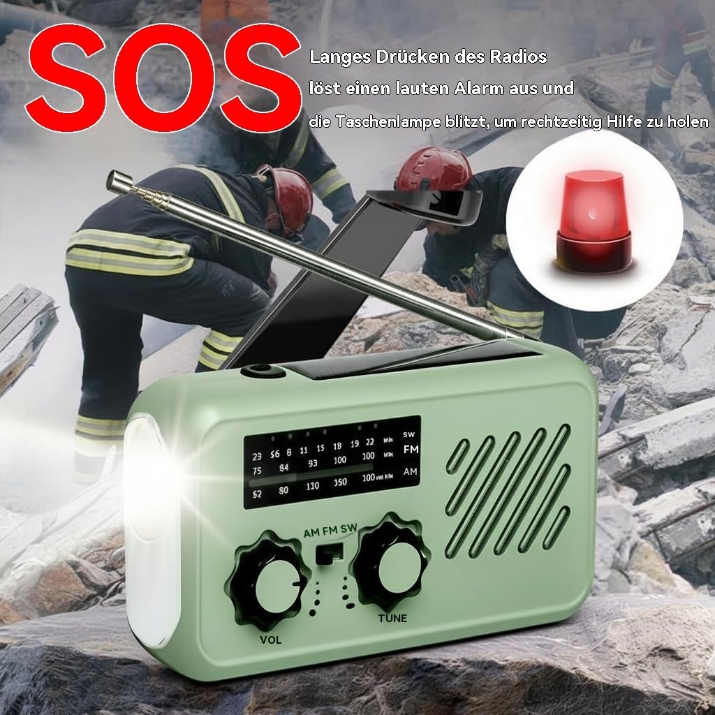Notfallradio mit Solar- und Kurbel-Ladefunktion