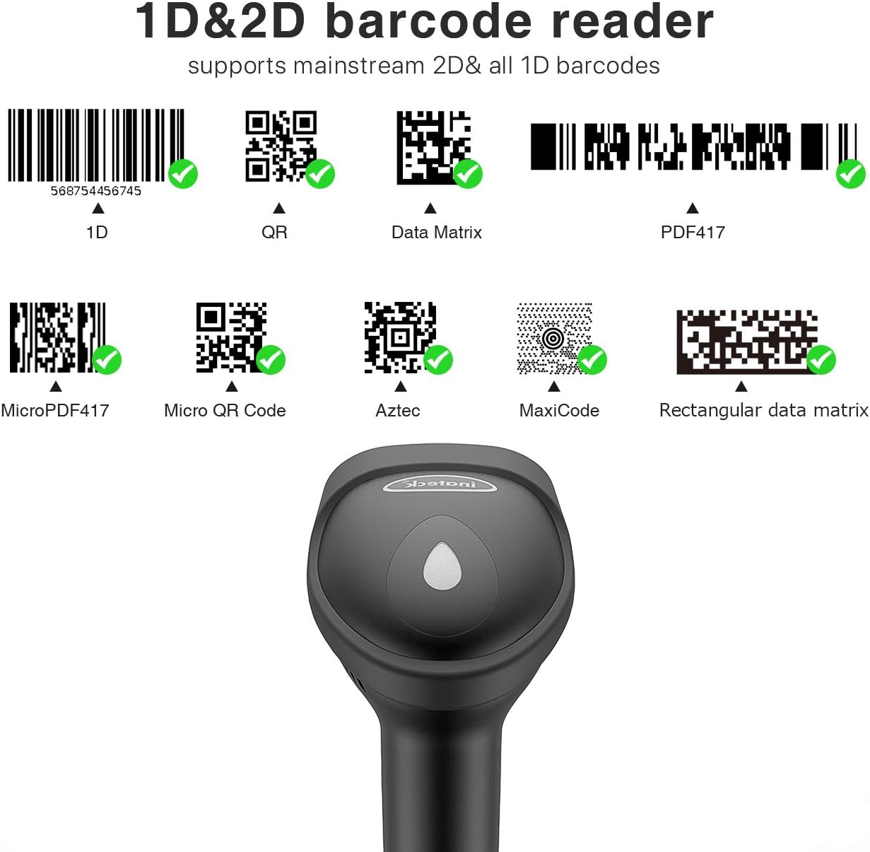 Barcode Scanner BCST-50 für 1D und 2D, 2D Bluetooth