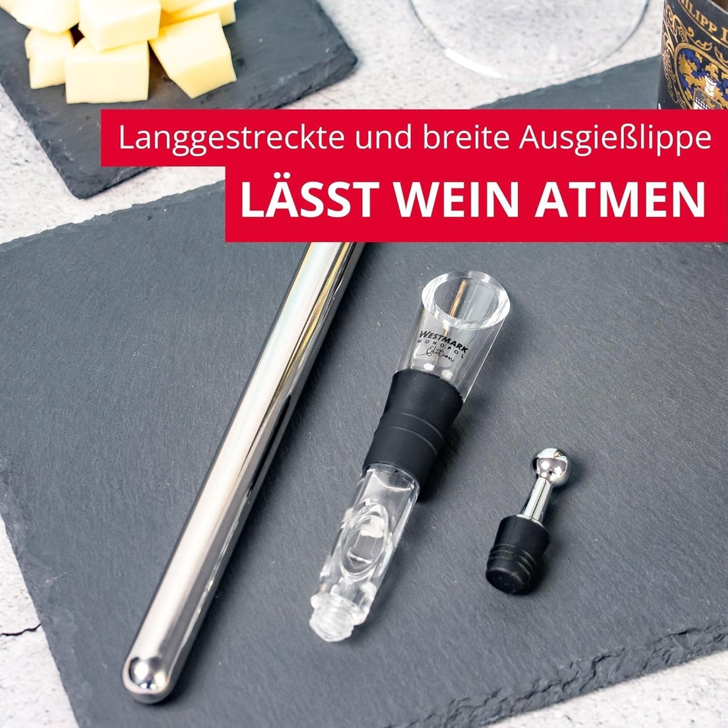 Weinkühlstab mit Ausgiesser 'Simono', Weinkühlstab
