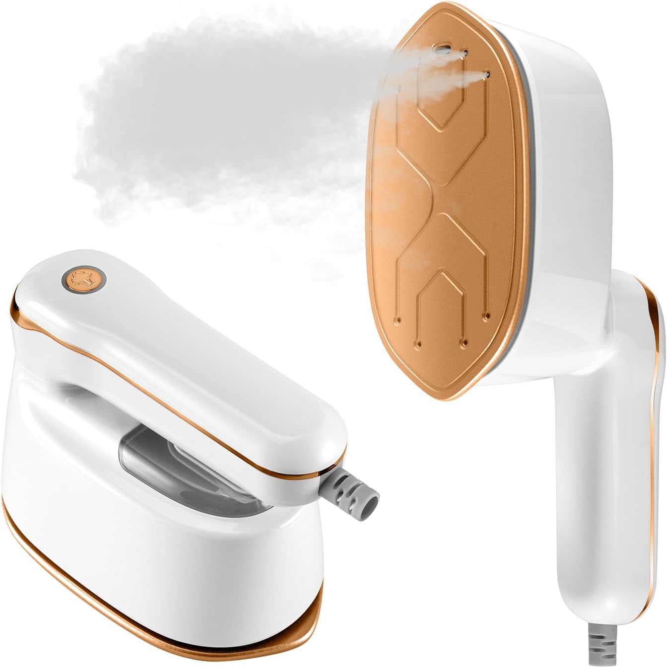 Tragbarer 2-in-1 Dampfglätter, Light White