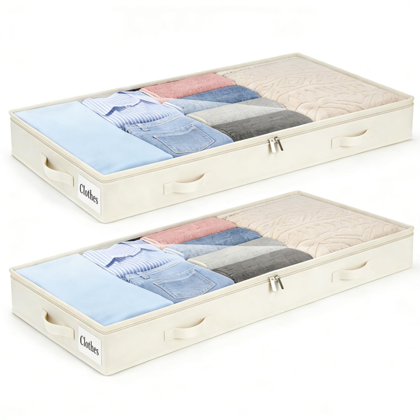 2er-Set Unterbettkommode, Weiss 10 cm-2pcs