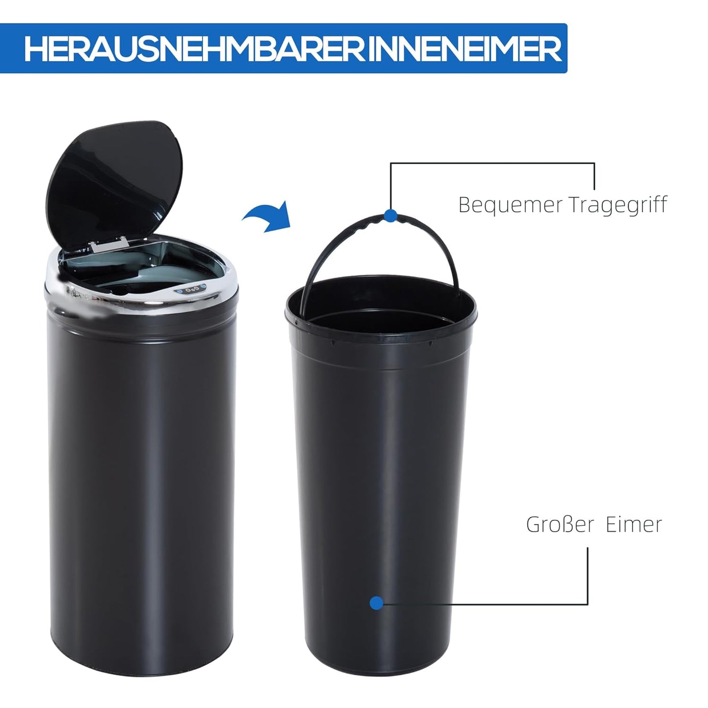 Abfalleimer mit Bewegungssensor, 42L