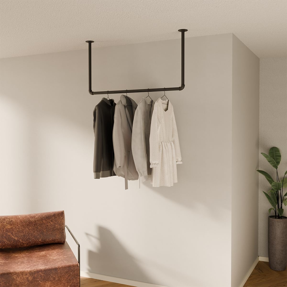 Kleiderstange Hang Low für Deckenmontage, HANG LOW Schwarz