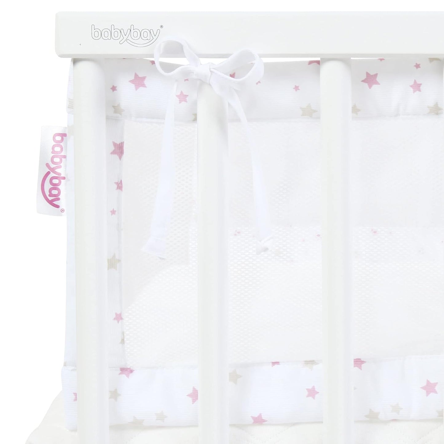 Nestchen Bettumrandung für Beistellbett, Weiss Sternemix Sand/Beere ; für Modell Maxi, Boxspring, Comfort Plus