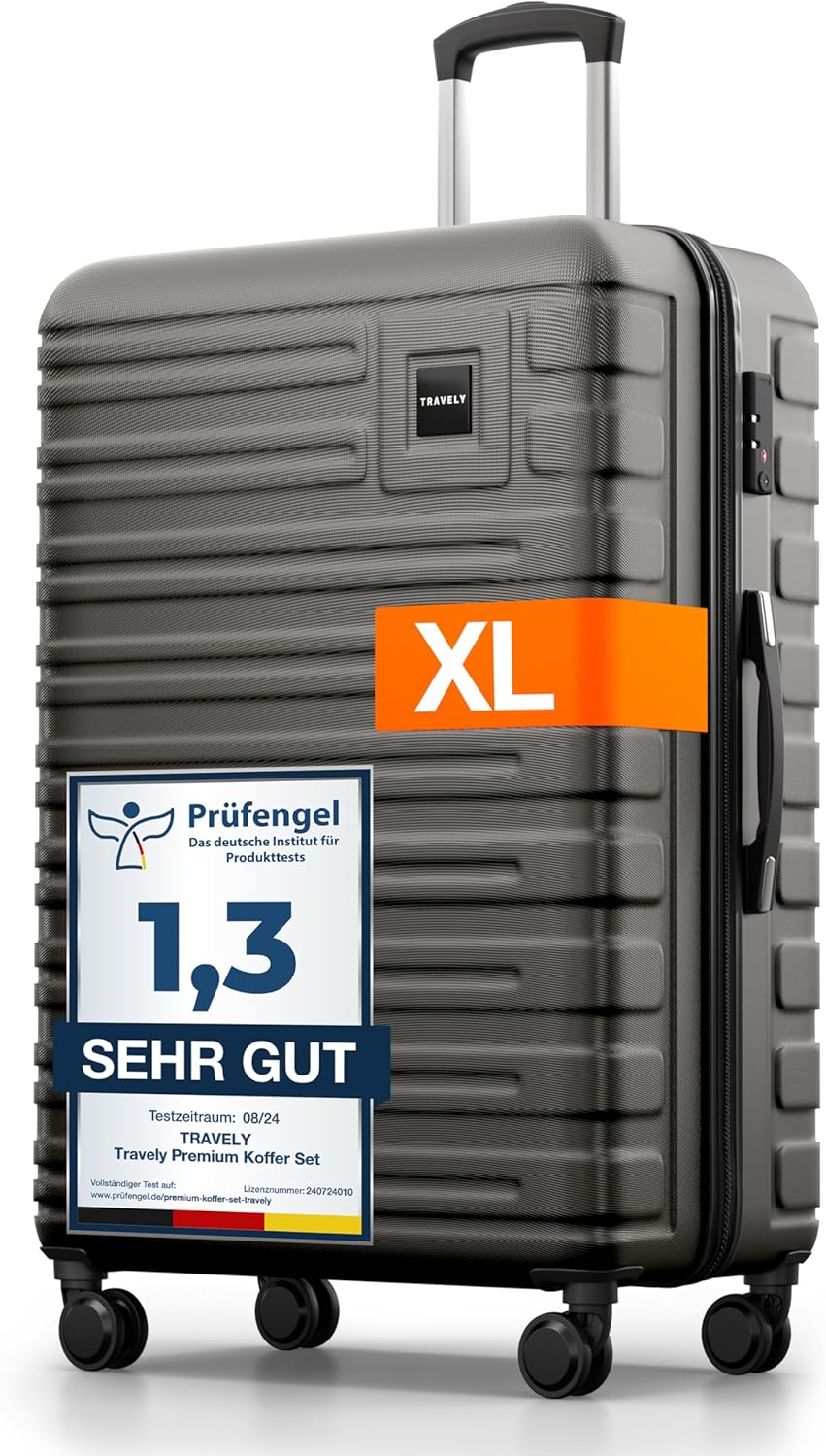 Robuster Hartschalenkoffer, XL Mondsteingrau