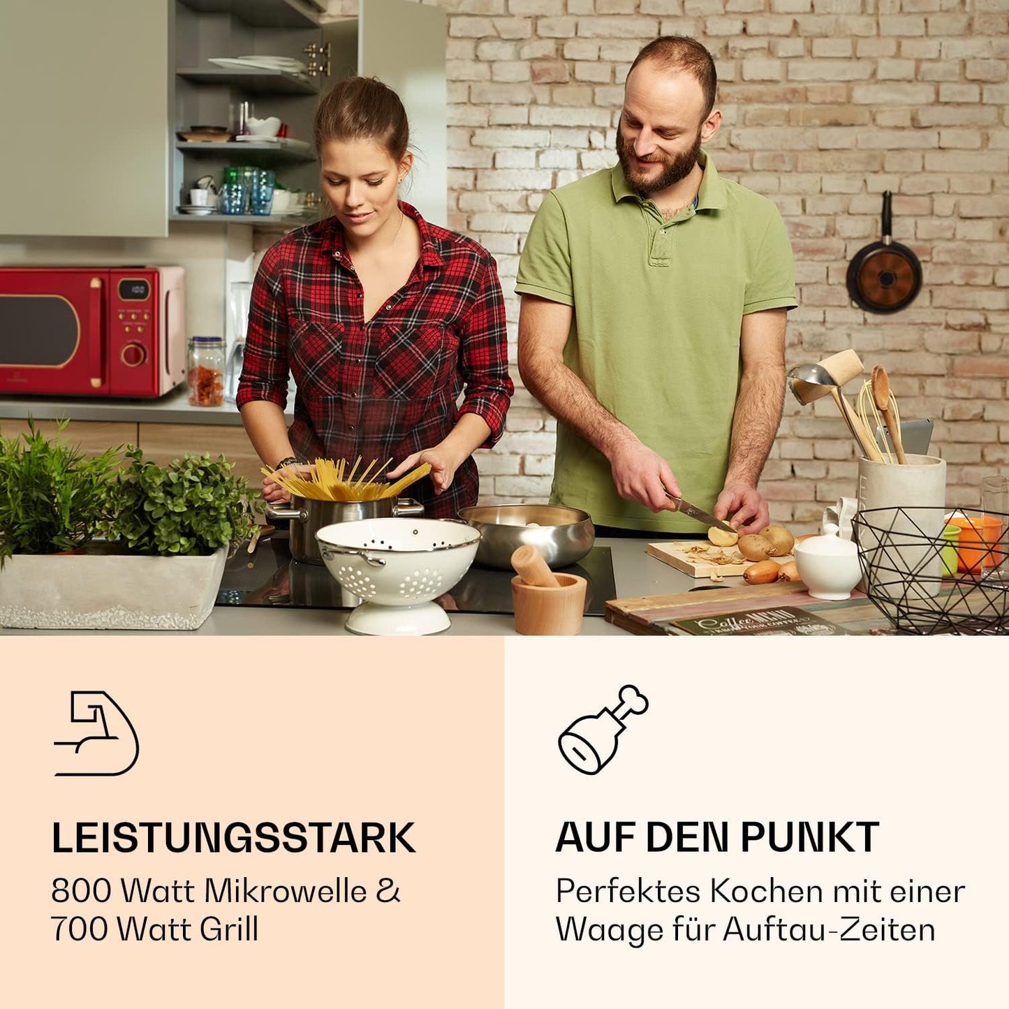 Mikrowelle Julieta mit Grill, Rot