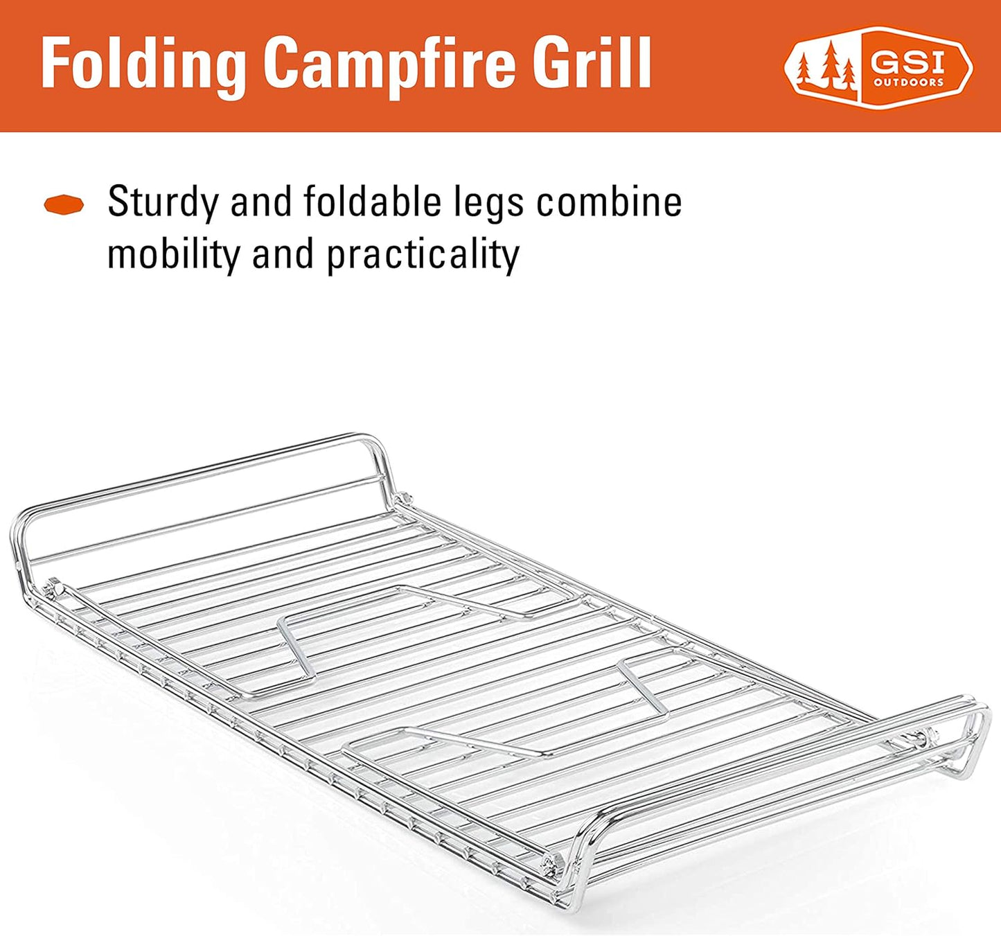 Klappbarer Lagerfeuer-Grill, Rostfrei / 15.4 x 7.9 inch