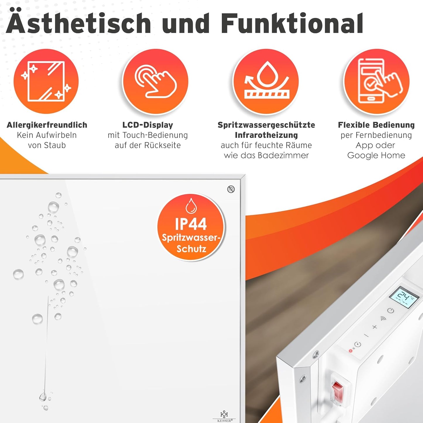 Infrarotheizung mit Fernbedienung, 550W