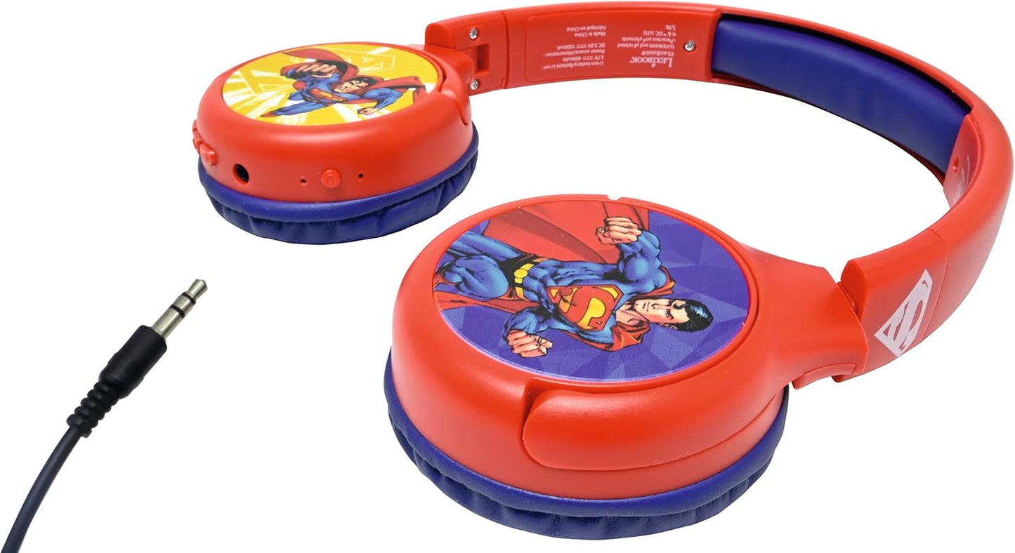 Kinderkopfhörer 2-in-1 Bluetooth und Kabel, Superman
