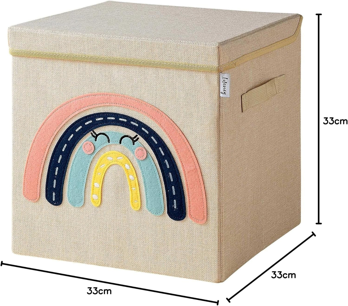 Spielzeug-Aufbewahrungsbox mit Deckel, Regenbogen