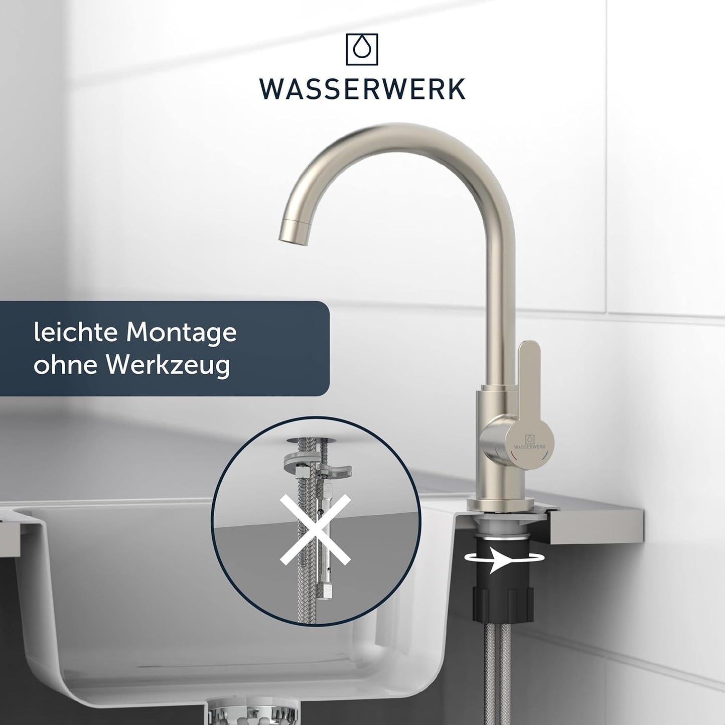 Küchenarmatur WK5 mit Einhebelmischer, Edelstahl
