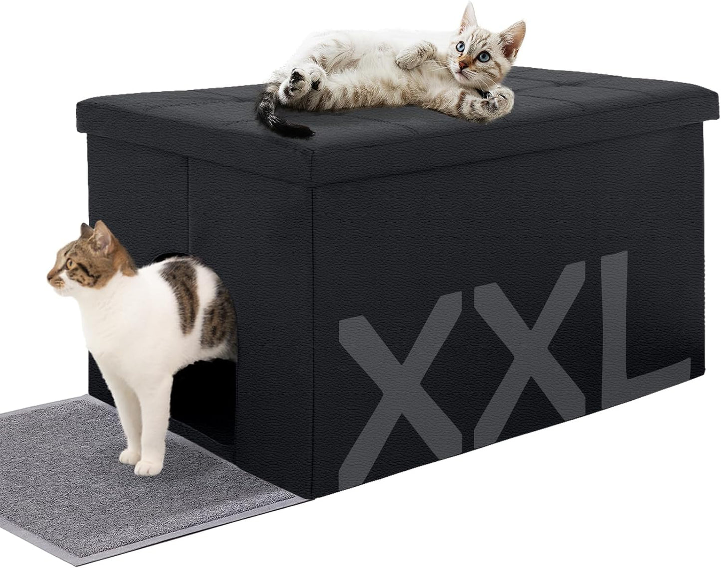 Katzenschrank für versteckte Katzentoilette, XL 90 x 50 x 50cm Schwarz