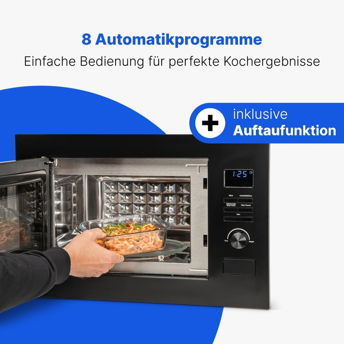 Einbaumikrowelle mit Grill und Heissluft MWG 3001 H EB, Schwarz