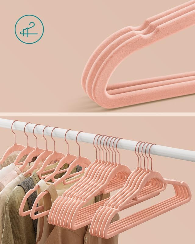 30-teiliges Kleiderbügelset, Roségold + Hellrosa