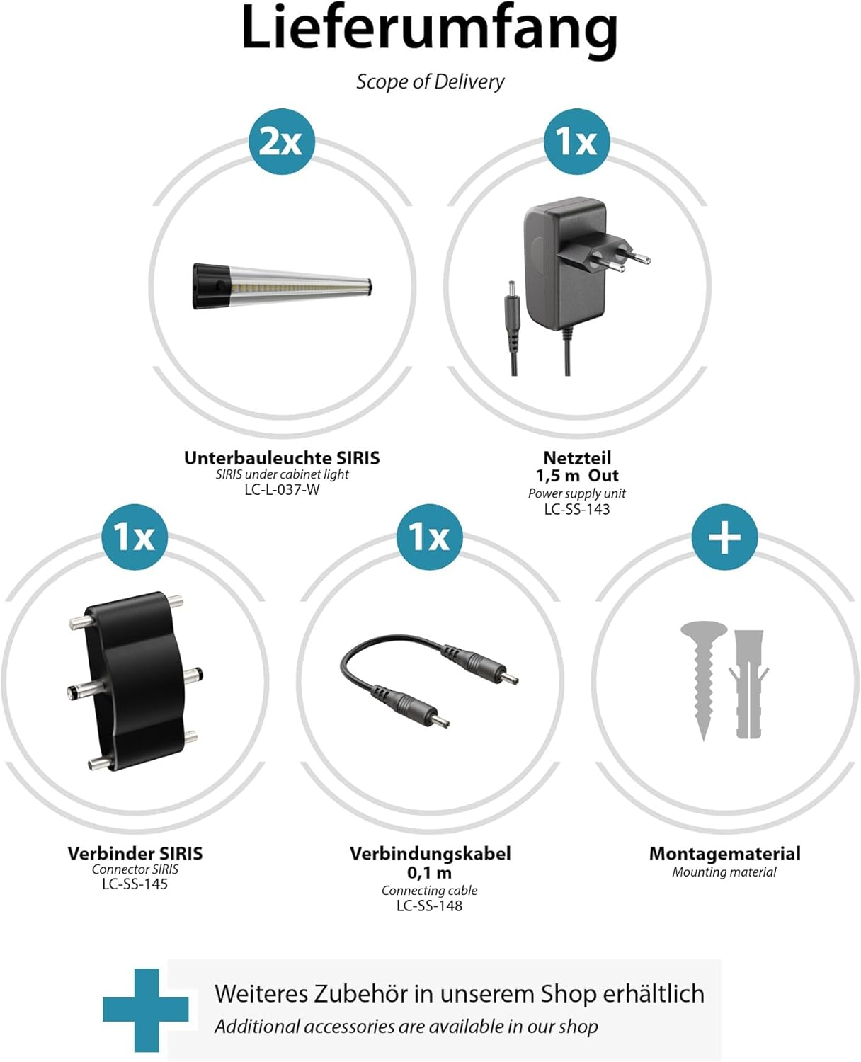 2er-Set LED-Unterbau-Leuchten, Lot de 2 Lichtfarbe: Weiss