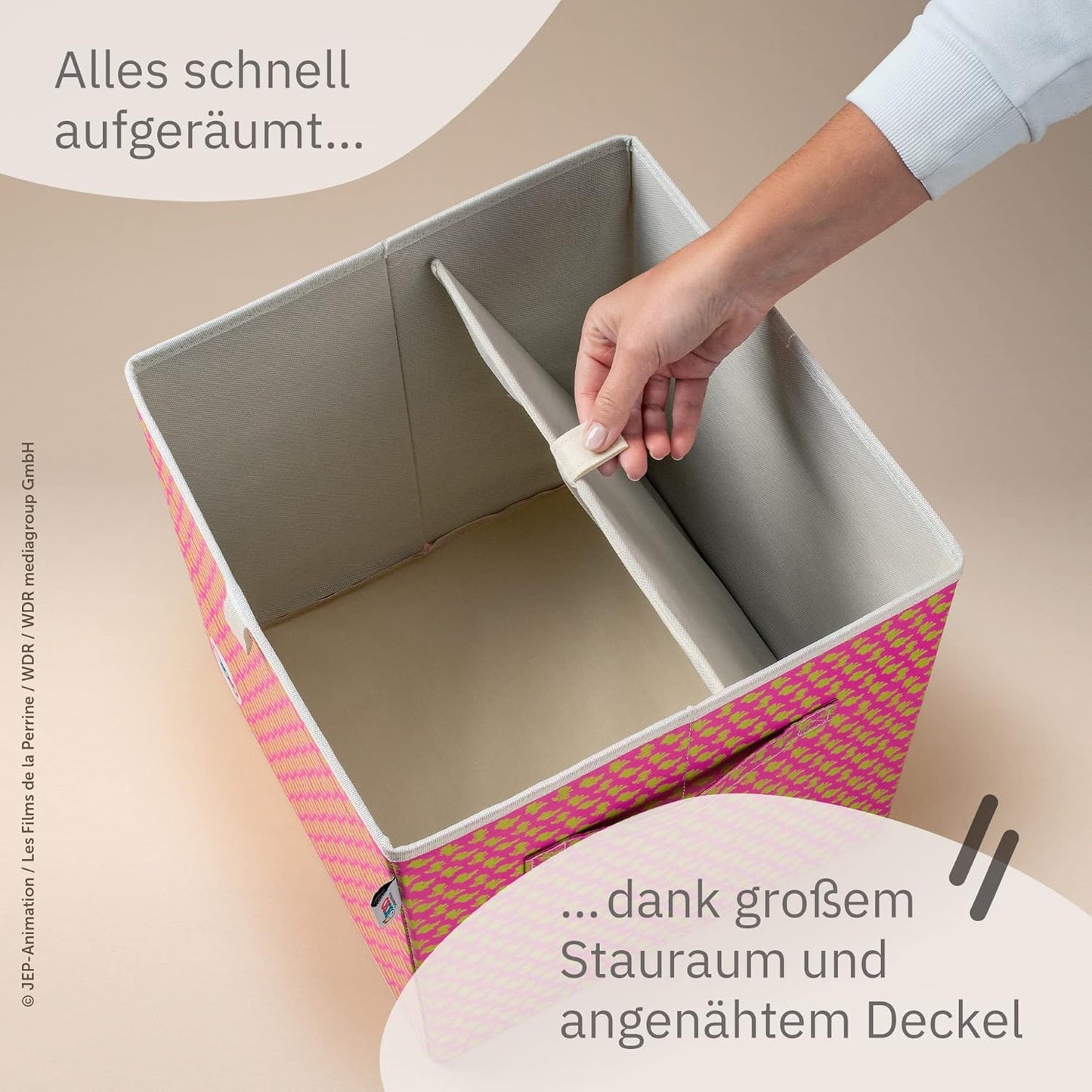 Aufbewahrungsbox mit Bobo Siebenschläfer Streuprint, Pink