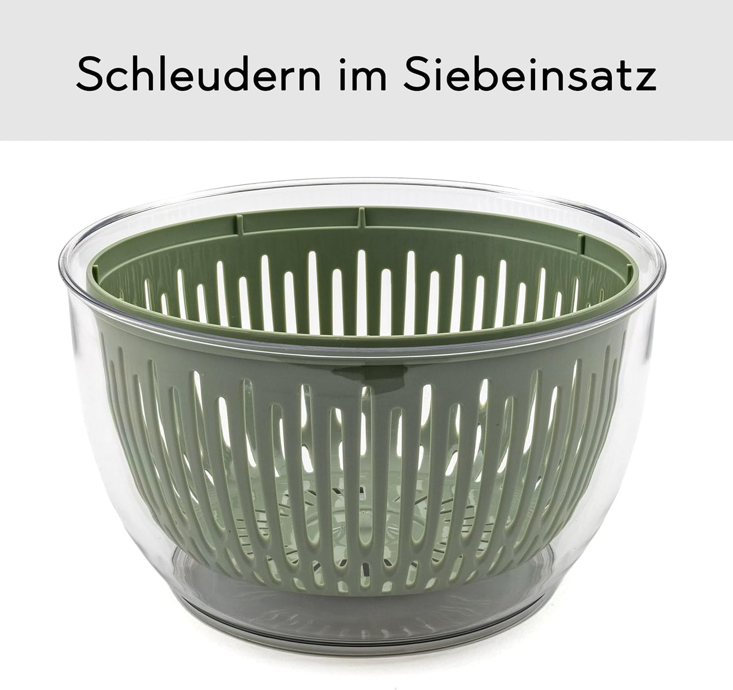 Salatschleuder mit Kurbelantrieb