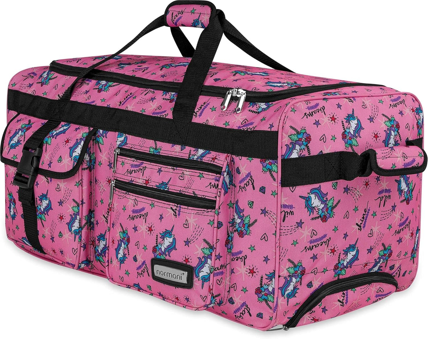 Reise- und Sporttasche mit Trolleyfunktion, Einhorn Pink XXL