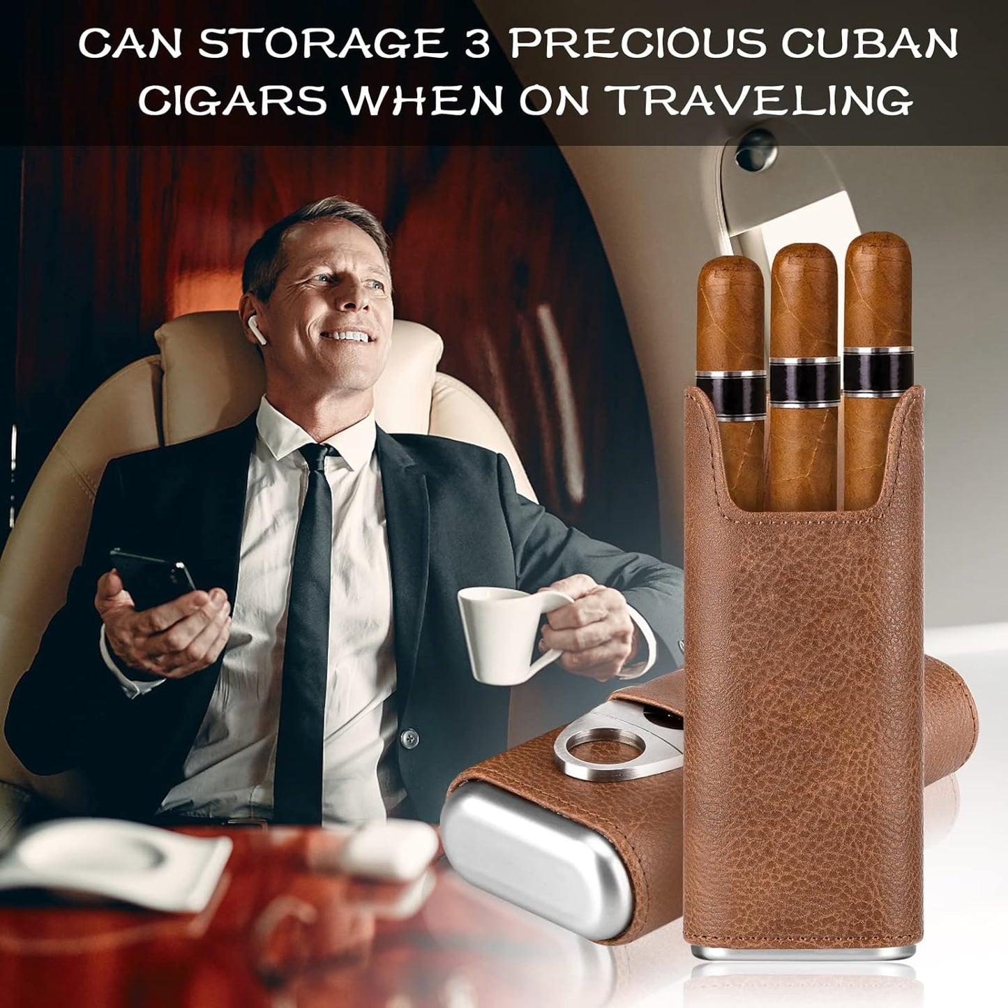 Reise-Humidor, Braun