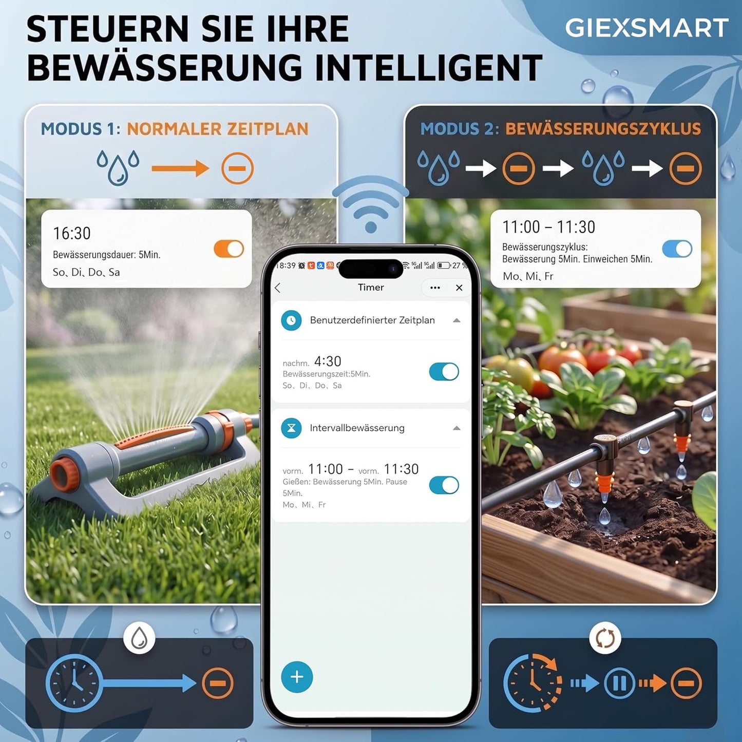 WLAN-Bewässerungscomputer mit App-Steuerung