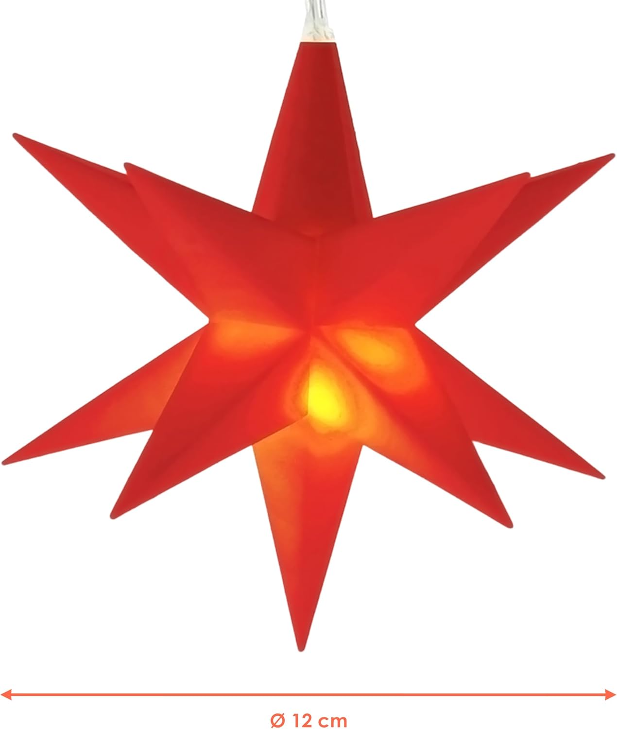 3D Weihnachtsstern Set mit Timer, Rot 3er