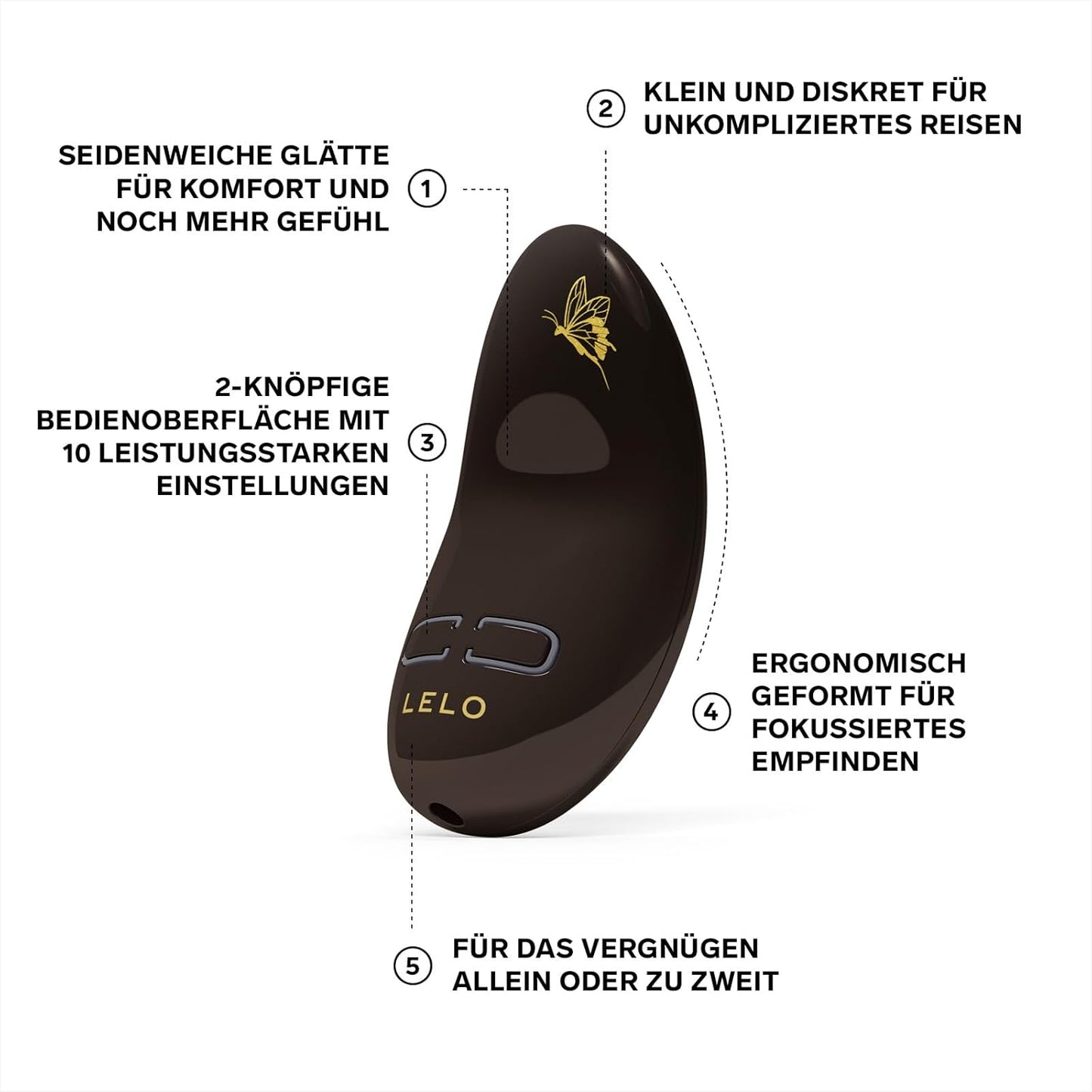 Nea 3 Vibratorei mit 10 Lusteinstellungen & Intensitäten, Pitch Black