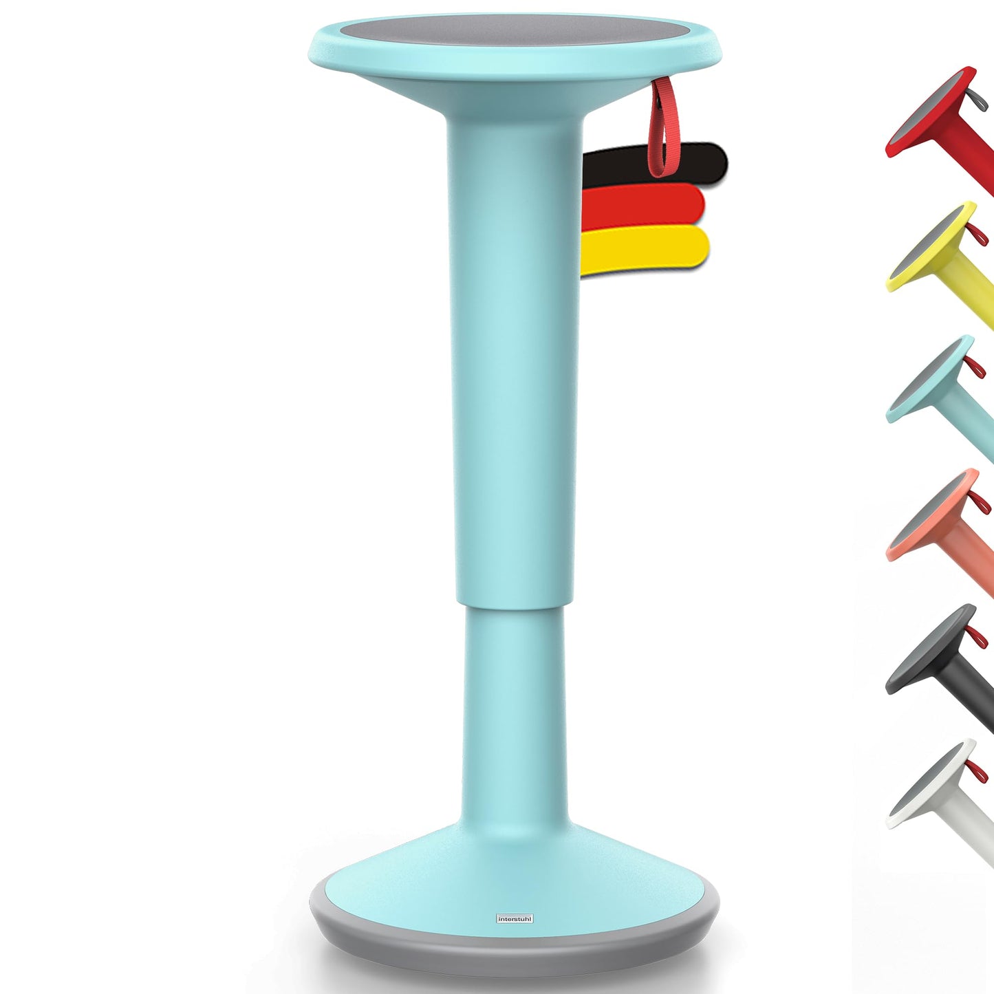 Ergonomischer UPis1 Stehhocker, höhenverstellbar mit Kippschutz, UP Stehhocker Pastelltürkis