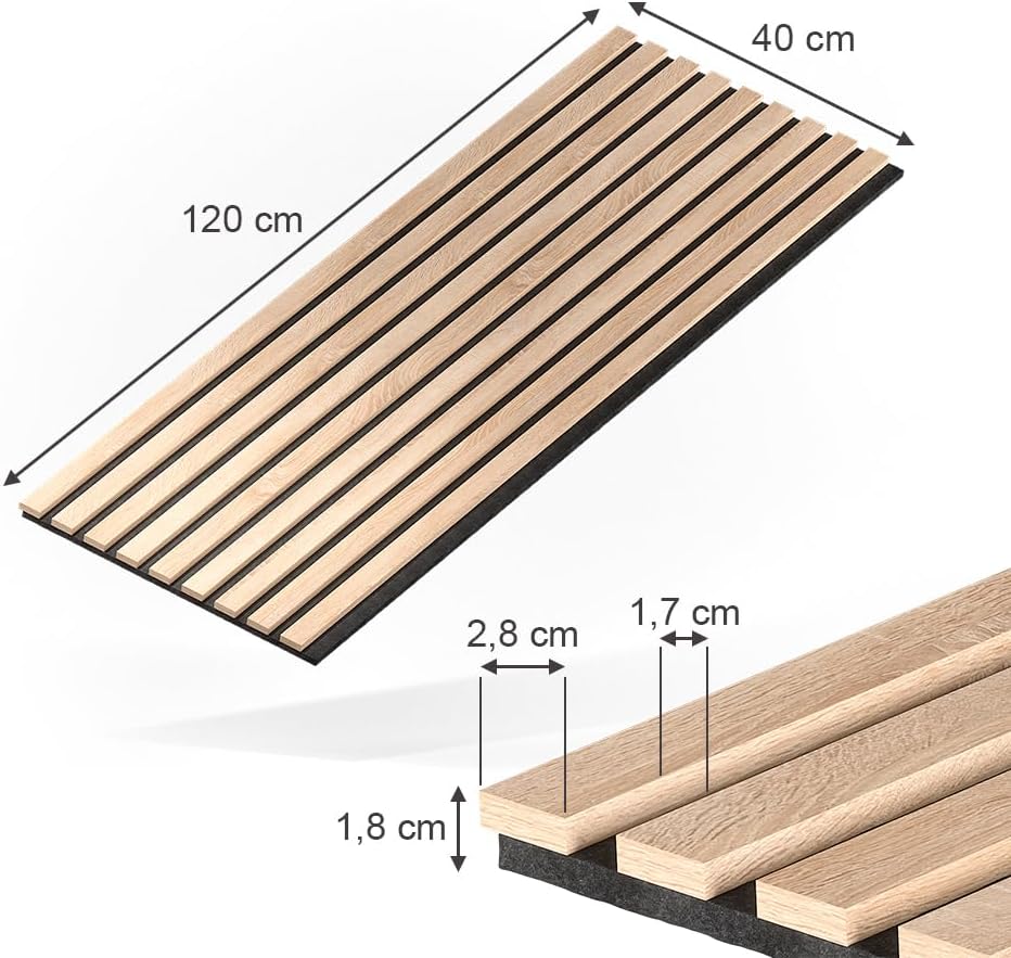 4-teiliges Wand-Akustikpaneele-Set, Eiche 4 Stück